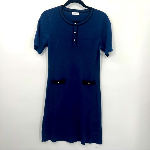 NWT Claudie Pierlot Mini Knit Sweater Short Sleeve Dress Preppy Bodycon Sheath M - Picture 5 of 10